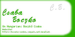 csaba boczko business card