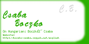 csaba boczko business card